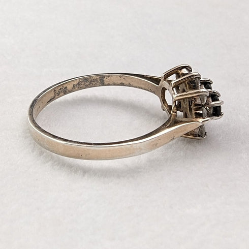 英國復古珠寶黑色托帕石純銀鍍金戒指(12 號)戒指