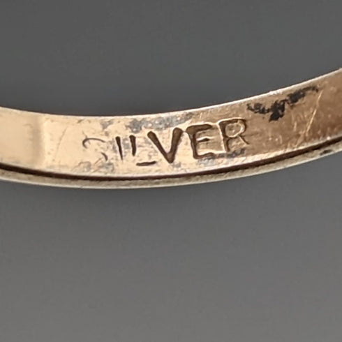 英國復古珠寶黑色托帕石純銀鍍金戒指(12 號)戒指