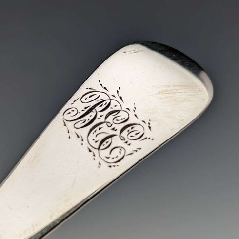 1898 British Antique Sterling Silver Christening Spoon John Round & Son in Case