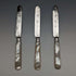 1880 British Antique Engraved White Pearl Handle Dessert Knife x3 Stokes & Ireland