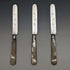 1880 British Antique Engraved White Pearl Handle Dessert Knife x3 Stokes & Ireland