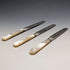1880 British Antique Engraved White Pearl Handle Dessert Knife x3 Stokes & Ireland