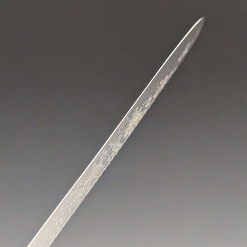 1880 British Antique Engraved White Pearl Handle Dessert Knife x3 Stokes & Ireland
