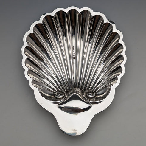 1902年 英国アンティーク 純銀製 シェル型ディッシュ 90g Arthur Fenwick