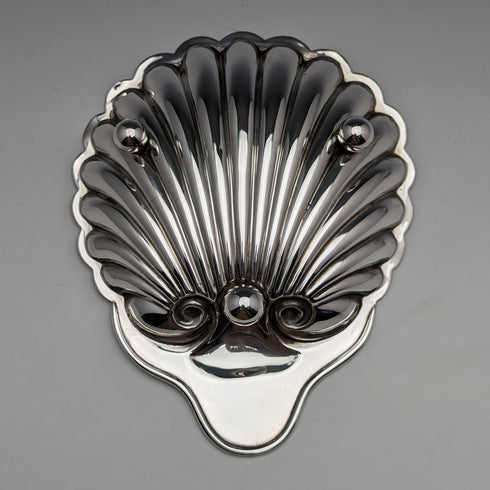 1902年 英国アンティーク 純銀製 シェル型ディッシュ 90g Arthur Fenwick