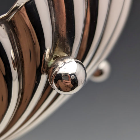 1902年 英国アンティーク 純銀製 シェル型ディッシュ 90g Arthur Fenwick