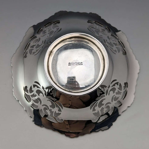 1934年 英国ヴィンテージ 純銀製ピアスディッシュ 90g Mappin & Webb