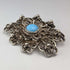 Vintage Blue Stone & Filigree Silver Brooch