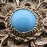 Vintage Blue Stone & Filigree Silver Brooch