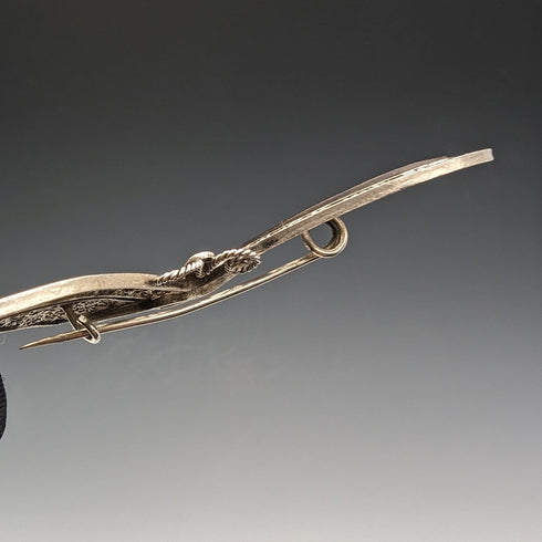 英国ヴィンテージ フィリグリー バタフライ シルバーブローチ1