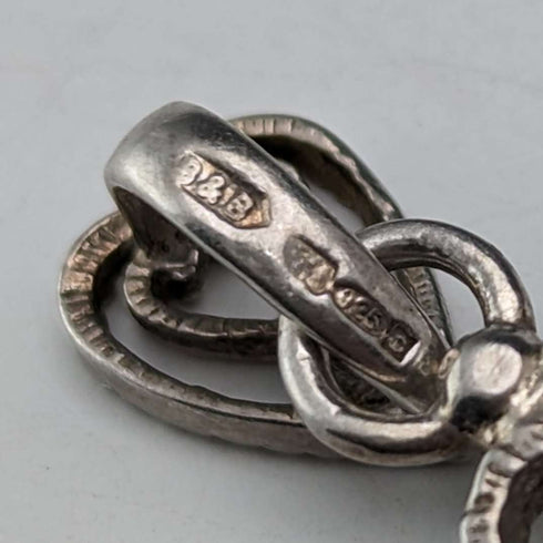 Circa 1930 British Vintage Sterling Silver Floral Decor Cross Pendant Boorman & Son