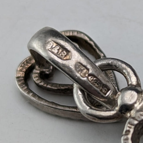 約 1930 年英國復古純銀花卉裝飾十字架吊墜 Boorman & Son