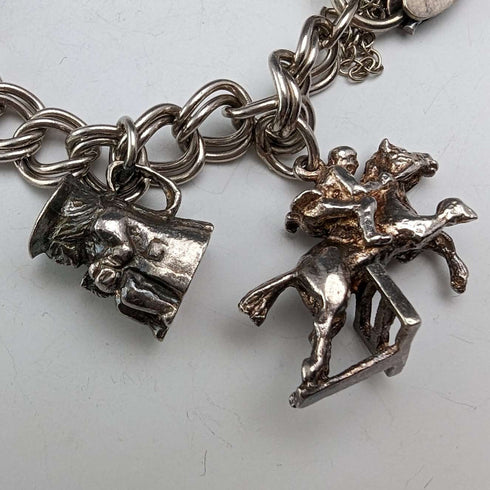 1971 British Vintage Sterling Silver Charm Bracelet 39g