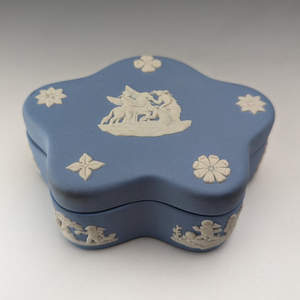 British Vintage Wedgwood Jasperware Star-shaped Box Holder Pale Blue