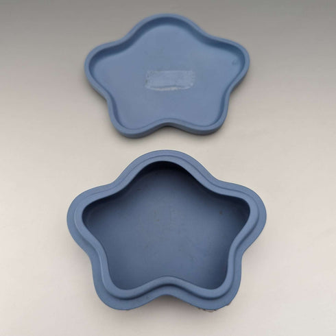 British Vintage Wedgwood Jasperware Star-shaped Box Holder Pale Blue