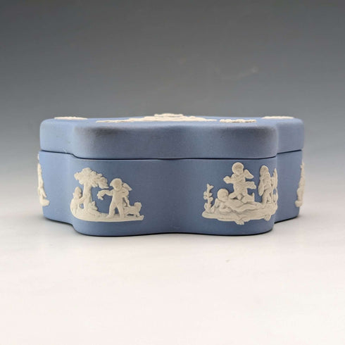 British Vintage Wedgwood Jasperware Star-shaped Box Holder Pale Blue