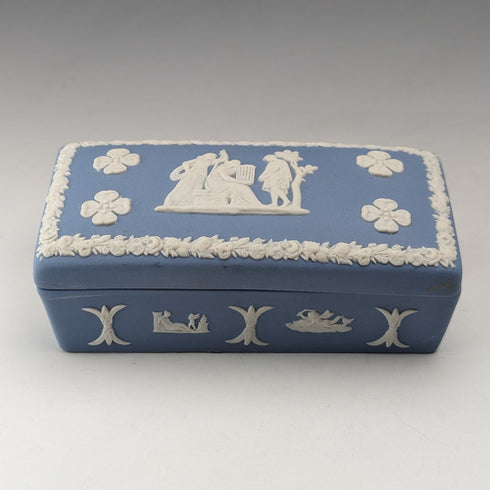 British Vintage Wedgwood Jasperware Rectan Box Accessory Pale Blue
