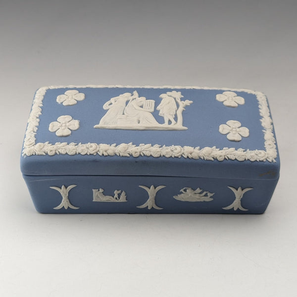 British Vintage Wedgwood Jasperware Rectan Box Accessory Pale Blue