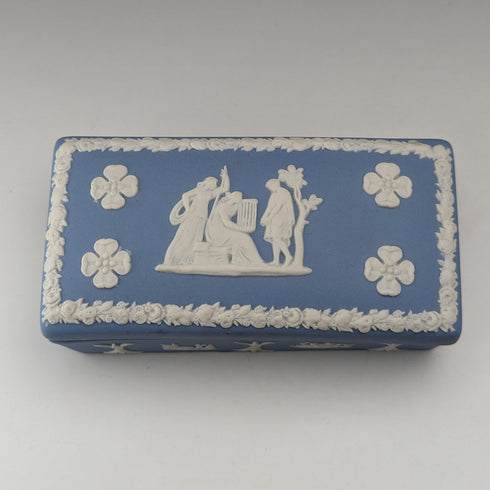 British Vintage Wedgwood Jasperware Rectan Box Accessory Pale Blue