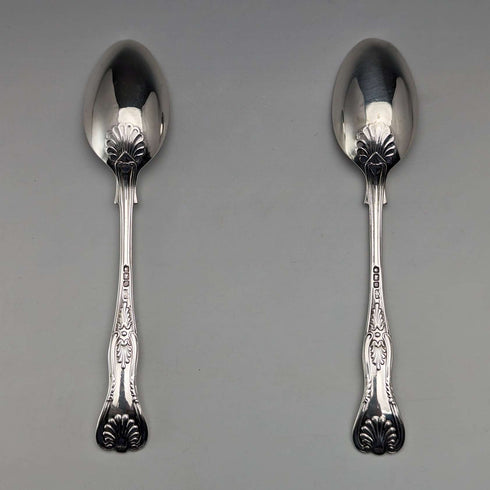Circa 1914 British Antique Sterling Silver Teaspoon Pair Mappin & Webb