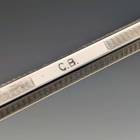 British Vintage Yard O' Red Rolled Silver Hexagon Propelled Pencil in Case
