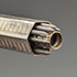 British Vintage Yard O' Red Rolled Silver Hexagon Propelled Pencil in Case