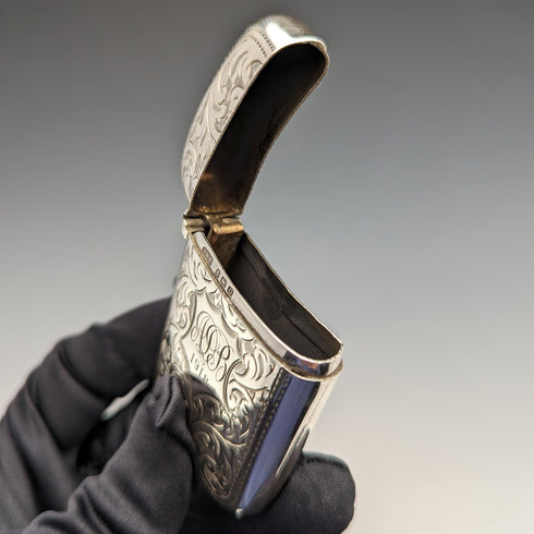 1913 British Antique Sterling Silver Vesta Case Match Case Samuel Levi