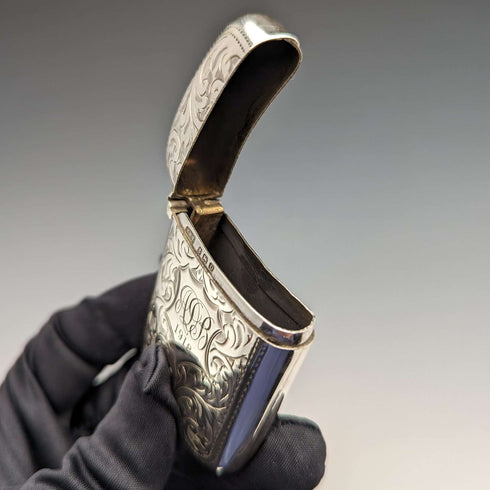 1913 British Antique Sterling Silver Vesta Case Match Case Samuel Levi