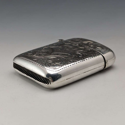 1913 British Antique Sterling Silver Vesta Case Match Case Samuel Levi