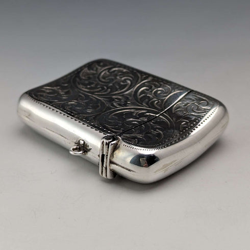 1913 British Antique Sterling Silver Vesta Case Match Case Samuel Levi