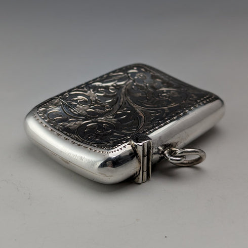 1912 British Antique Sterling Silver Vesta Case Match Case William Henry Sparrow