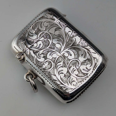 1904 British Antique Sterling Silver Vesta Case Match Case Joseph Gloster
