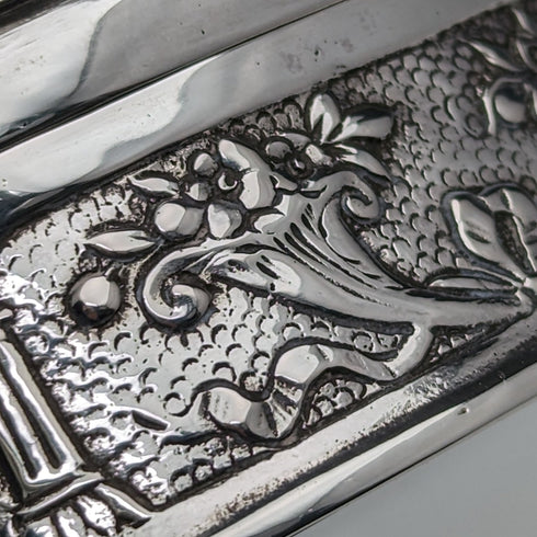 Circa 1900 German Antique 800 Silver Enamel Decoration Box 85g