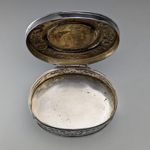 Circa 1900 German Antique 800 Silver Enamel Decoration Box 85g