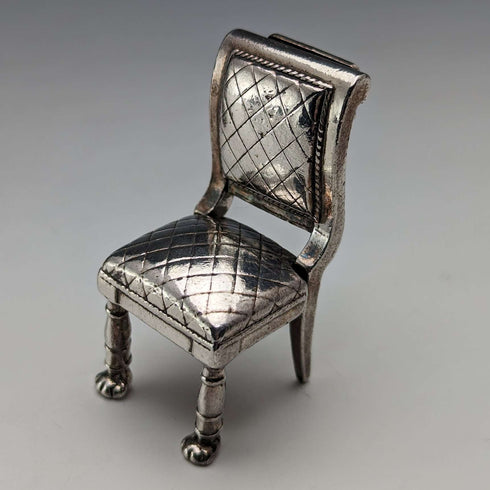 Set of 6 vintage silver-plated chair-shaped menu holders