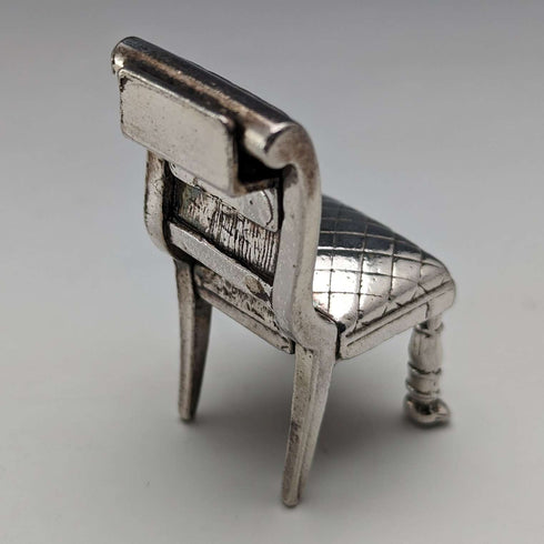 Set of 6 vintage silver-plated chair-shaped menu holders