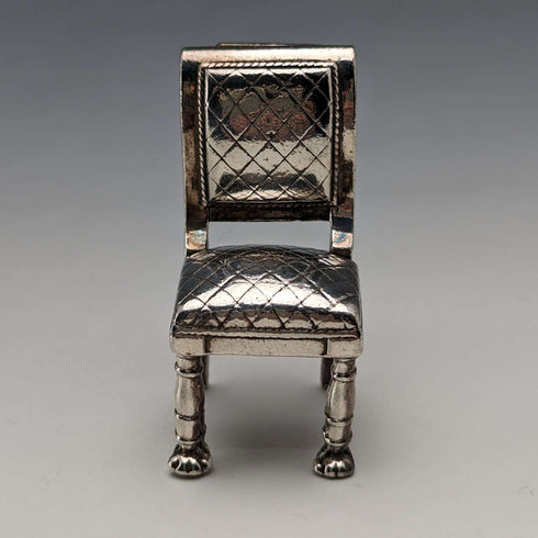 Set of 6 vintage silver-plated chair-shaped menu holders