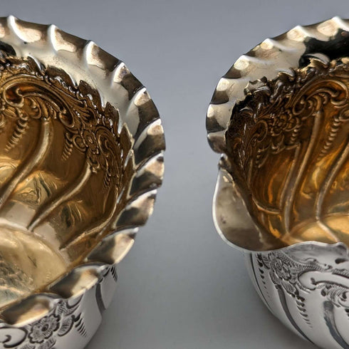 1891 British Antique Sterling Silver Sugar Bowl & Cream Jug 88g James Dixon & Sons