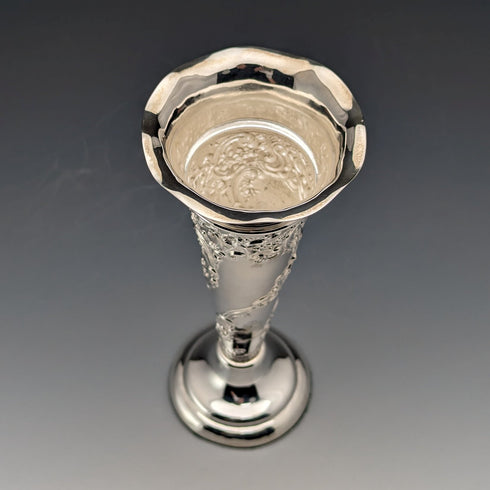 1900 British Antique Sterling Silver Vase Single Flower Vase 146g Comyns of London