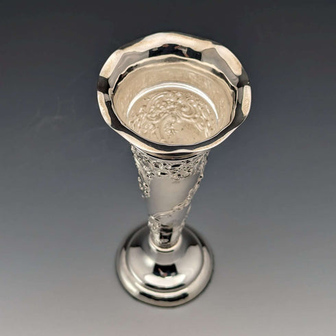 1900 British Antique Sterling Silver Vase Single Flower Vase 146g Comyns of London