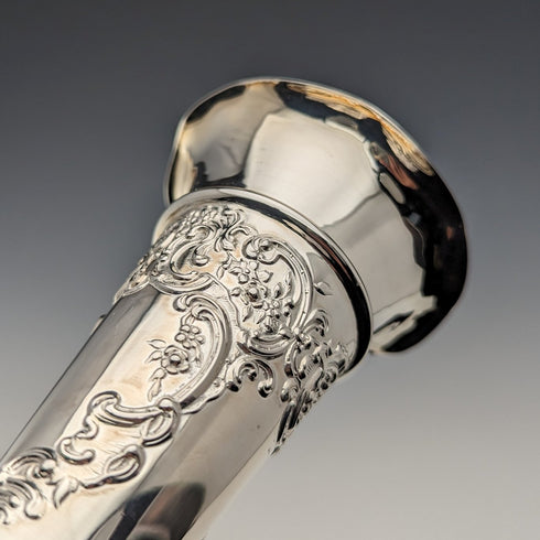 1900 British Antique Sterling Silver Vase Single Flower Vase 146g Comyns of London