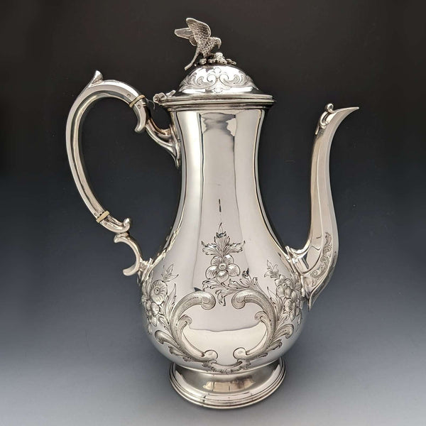 1880年頃 英国アンティーク シルバープレート製 コーヒーポット Martin & Hall
