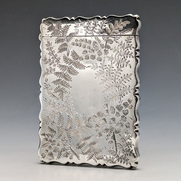 1902 British Antique Sterling Silver Card Case 52g George Unite