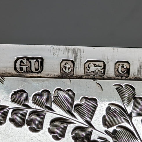 1902年 英国アンティーク 純銀製カードケース 52g George Unite