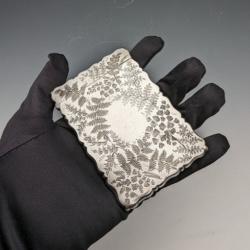 1902年 英国アンティーク 純銀製カードケース 52g George Unite