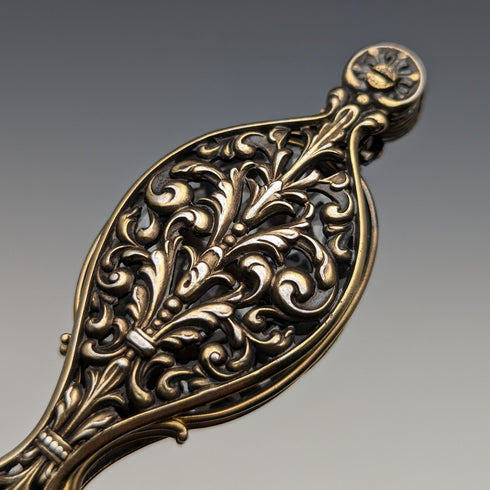 American Antique Pure Silver Gold Plated Portable Folding Glasses Roniet