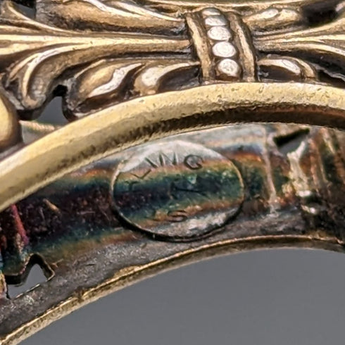 American Antique Pure Silver Gold Plated Portable Folding Glasses Roniet