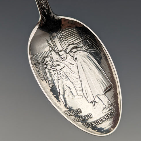 Around 1900 US Antique Sterling Silver Souvenir Spoon x4 Dessert Spoon Size