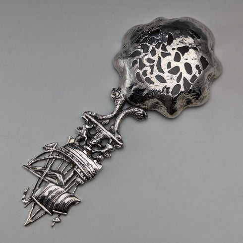 1911年 英国アンティーク 純銀製 大型ティーキャディースプーン Berthold Hermann Muller