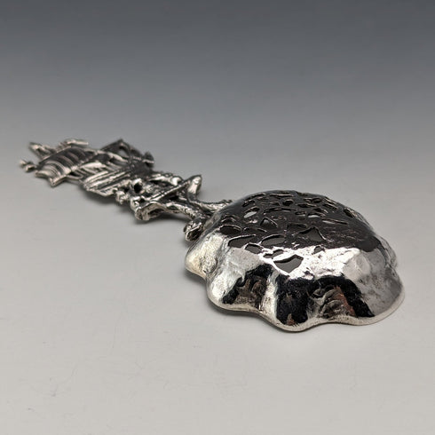 1911年 英国アンティーク 純銀製 大型ティーキャディースプーン Berthold Hermann Muller